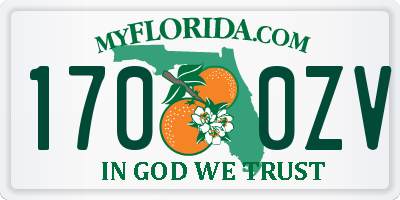 FL license plate 1700ZV