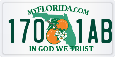 FL license plate 1701AB