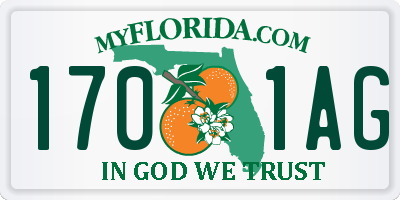 FL license plate 1701AG