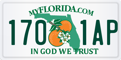 FL license plate 1701AP