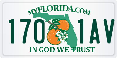 FL license plate 1701AV