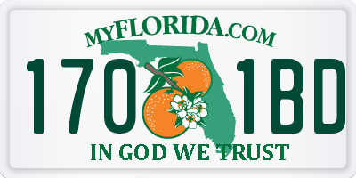 FL license plate 1701BD