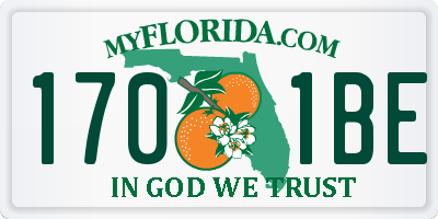 FL license plate 1701BE