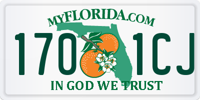 FL license plate 1701CJ