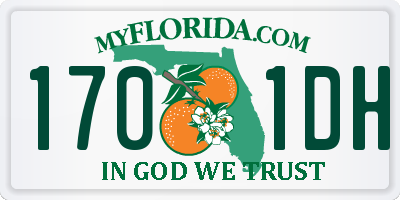 FL license plate 1701DH