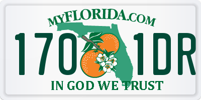 FL license plate 1701DR