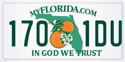 FL license plate 1701DU