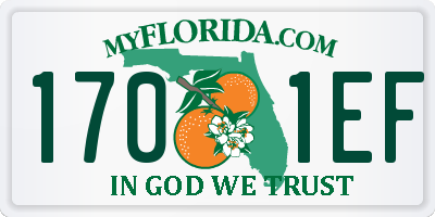 FL license plate 1701EF