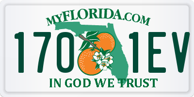 FL license plate 1701EV