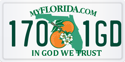 FL license plate 1701GD