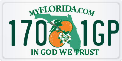 FL license plate 1701GP