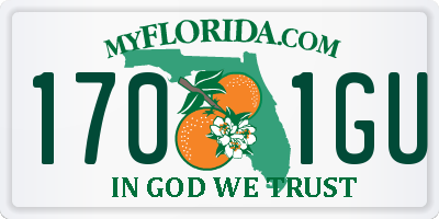 FL license plate 1701GU