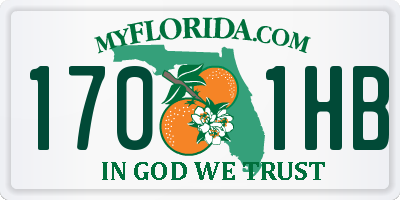 FL license plate 1701HB