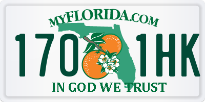 FL license plate 1701HK
