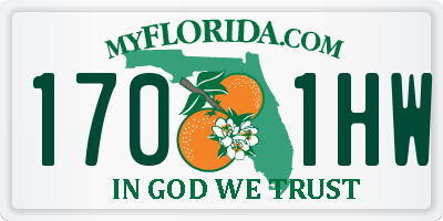 FL license plate 1701HW