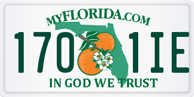 FL license plate 1701IE