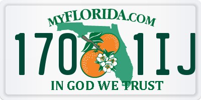 FL license plate 1701IJ