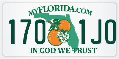 FL license plate 1701JO