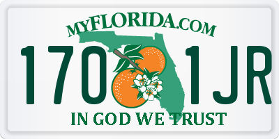 FL license plate 1701JR