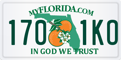 FL license plate 1701KO