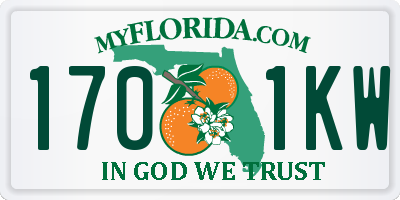 FL license plate 1701KW