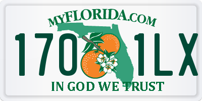 FL license plate 1701LX