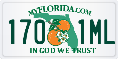 FL license plate 1701ML