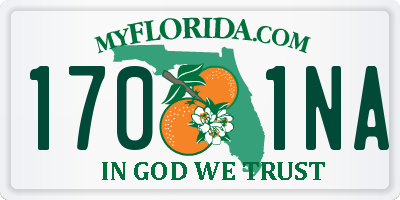 FL license plate 1701NA