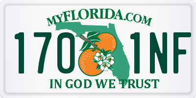 FL license plate 1701NF