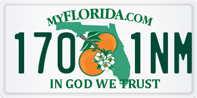 FL license plate 1701NM