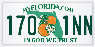FL license plate 1701NN
