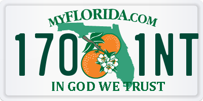 FL license plate 1701NT