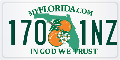 FL license plate 1701NZ