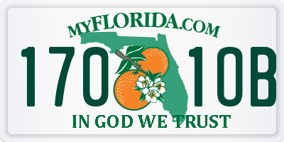 FL license plate 1701OB