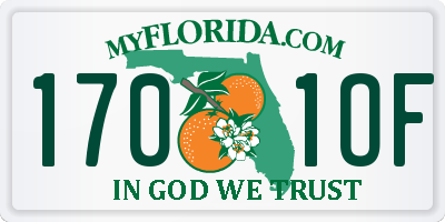 FL license plate 1701OF