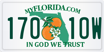 FL license plate 1701OW