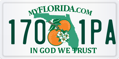 FL license plate 1701PA