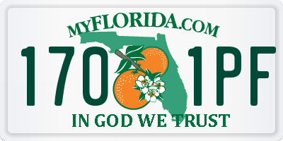 FL license plate 1701PF