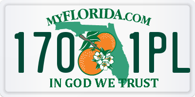 FL license plate 1701PL