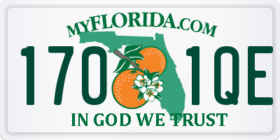 FL license plate 1701QE