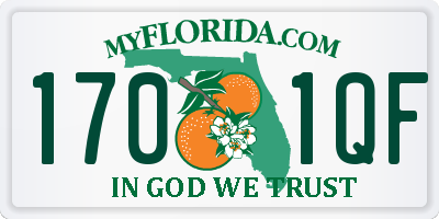 FL license plate 1701QF