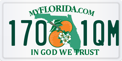FL license plate 1701QM