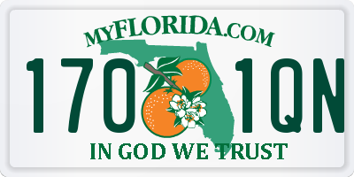 FL license plate 1701QN
