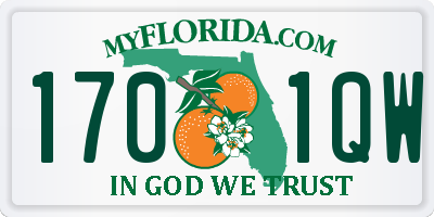 FL license plate 1701QW