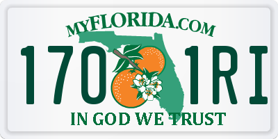 FL license plate 1701RI