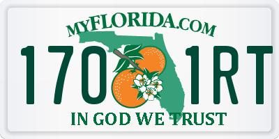 FL license plate 1701RT