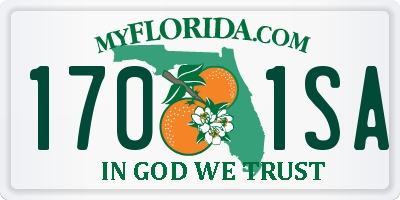 FL license plate 1701SA