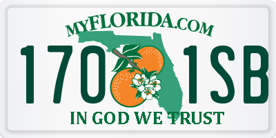 FL license plate 1701SB