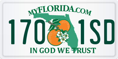 FL license plate 1701SD