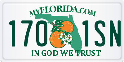 FL license plate 1701SN